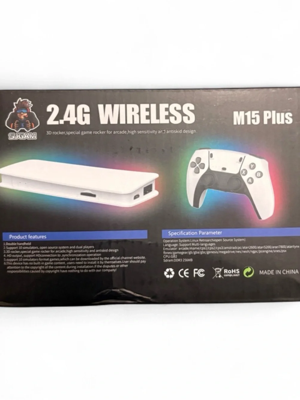M15 Plus 2.4G Wireless White Game Controller